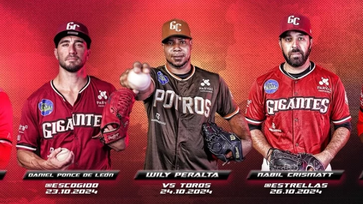 Gigantes anuncian su rotación para próximos cinco juegos