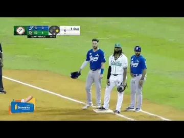 Domingo Leyba remolcando otra para los Tigres del Licey🐯💪🏻