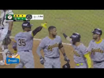 Palo enorme que se va ⚾️🔥 ¡HOMERUN de Andretty Cordero que trae tres para las Águilas! 🦅💥