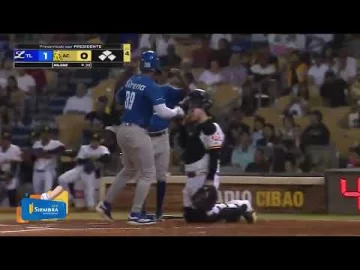 ¡Que golpe! 💥 HOMERUN de Miguel Andújar y los Tigres de Licey pican alante en Santiago 🐯🔥