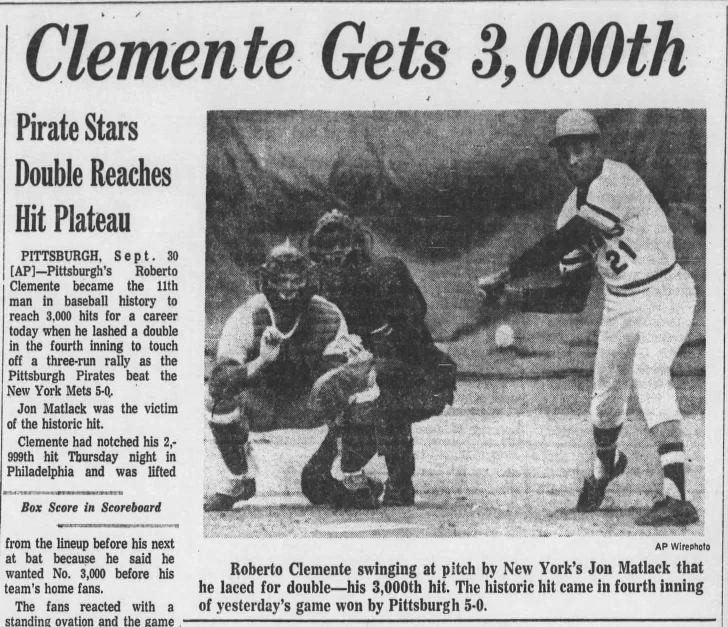 Doble de Roberto Clemente y llega a los 3000 hits