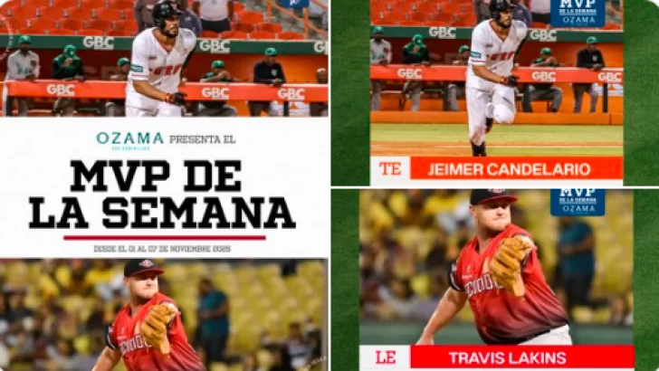 Jeimer Candelario y Travis Lakins fueron los de la Semana