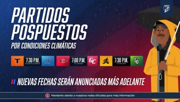 LIDOM pospone los tres partidos de este martes LIDOM pospone los tres partidos de este martes